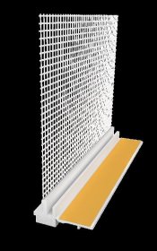 PVC profilis polistirolui EJOT GAP09/01, storis 9 mm, ilgis 2,4 m, su tinkliuku, popalanginis, 8803012448