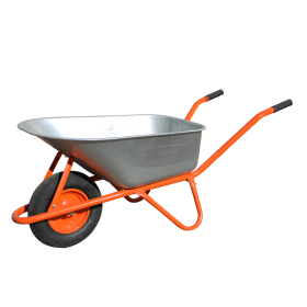 Statybinis karutis HERVIN SLX100, 100 l, iki 200 kg, cinkuotas, sustiprintas, prip. ratas 4" x 8", oranžinis, pagaminta ES