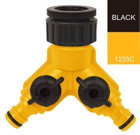 Žarnos jungtis čiaupui HERVIN GARDEN+ HG-22235, 2 atšakų čiaupo-žarnos jungtis, tinka 3/4"-1" čiaupams, prie čiaupo vienu metu galima prijungti dvi žarnas