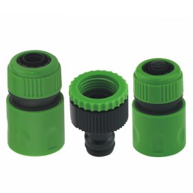 Jungčių komplektas HERVIN GARDEN HERVIN MY-471A, Komplektą sudaro: 1/2" jungtis; 1/2" jungtis su vožtuvu;  1/2"-3/4" čiaupo jungtis.