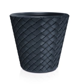 Plastikinis lauko vazonas MATUBA, juodos sp., vazono skersmuo 35 cm.