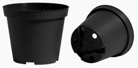Plastikinis vazonas MEZZO, PP 10 cm., juodas.