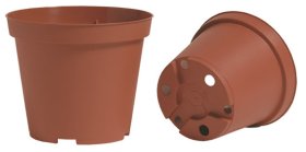 Plastikinis vazonas MEZZO, PP 10 cm., rudas.