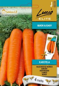 Daržovių sėklos, LUCIA ELITE ELN morkos valgomosios KAROTELA , 4 m, J