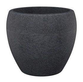 Plastikinis lauko vazonas SCHEURICH SCHWARZ-GRANIT (282/30), granito sp., skersmuo 30 cm.