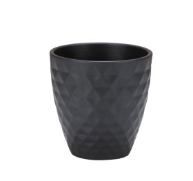 Kambarinis keraminis vazonas orchidėjai SCHEURICH, ANTHRAZIT, antracito sp., skersmuo 15 cm.