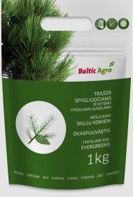 Trąšos spygliuočiams ir kitiems visžaliems augalams 1 kg.