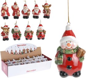 Eglutės žaisliukas Kalėdų Šėlsmas, keraminis, 8 skirtingi dizainai