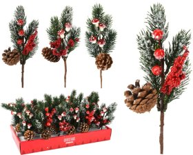 Kalėdinė dekoracija Šakelė, aukštis 22 cm, 3 skirtingų rūšių