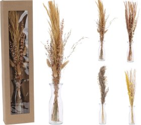 Vaza su džiovintomis gėlėmis, 4 skirtingi dizainai, 57 cm