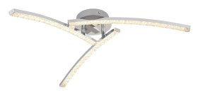 Lubinis vonios šviestuvas GLOBO Jules, LED, 18W, 230V, 3000-4000-6000K, CCT, 1100lm, chromo spalvos, akrilo krištolo skaidrumas, atminties funkcija, IP44, 600 x 125 mm