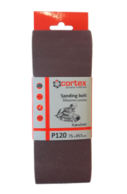 Juosta šlifavimui CORTEX P120, 75 x 457 mm, 3 vnt.