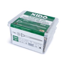 Medsraigčiai XIDO, 4,2 x 41 mm, OSB plokštei, geltonai cinkuoti, 250 vnt., TORX15