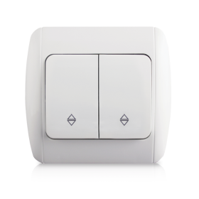 Perjungiklis ORRO ROUND, 2 klavišų, įleidžiamas, baltos spalvos, 10 A, 250 V, 9201-32