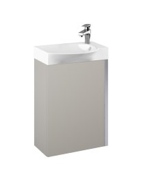 Vonios spintelės komplektas ELITA Summer 45, 68 x 45,2 x 34 cm, apatinis, pakabinamas, su praustuvu, pilko dūmo matinė spalva, lėto atidarymo durelės, 1D, 168775