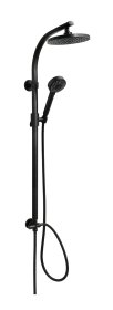 Dušo komplektas RIDDER Paraguay, komplektas: 1,5 m žarna, 2 dušo galvutės,  dušo stovas, juodas, 09174110