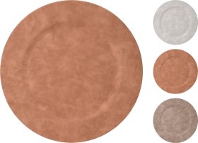 Dekoravimo padėklas, matinis, pilkos/kreminės/vario sp., skersmuo 33 cm