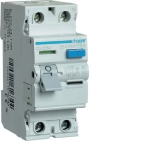 Srovės nuotekio relė HAGER Cd226J, 2P, 25A, 30 mA, AC