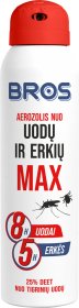 Aerozolis nuo uodų ir erkių Bros Max, 90 ml