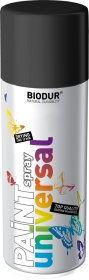 Universali aerozolinė emalė BIODUR, juodas (RAL9005), 400 ml