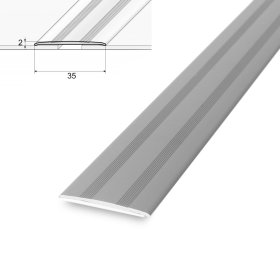 Aliumininė grindų juostelė HESORA H 05 D2, 3.5 x 90 cm,  mat.sidabro spalvos, klijuojama, kilmės šalis ES