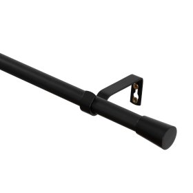 Sieninis viengubas karnizo rinkinys SANTIM Astra, ilgis 2000 mm, 19 mm skersmuo, metalinis, spl. matinė juoda, be žiedų