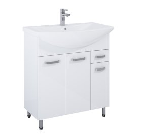 Vonios spintelės komplektas ELITA Set Nika 75, 84 x 75 x 46,9 cm, apatinė, pastatoma, su praustuvu, balta, 3D 1DR, 167462