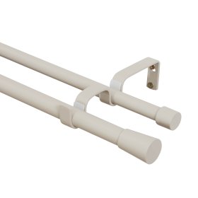 Sieninis dvigubas karnizo rinkinys SANTIM Astra, ilgis 2000 mm, 16/19 mm skersmuo, metalinis, spl. "kašmyro"; be žiedų