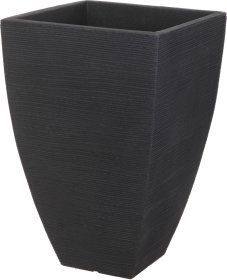 Plastikinis lauko vazonas, kvadratinės formos, antracito sp., skersmuo 40 cm., aukštis 60 cm