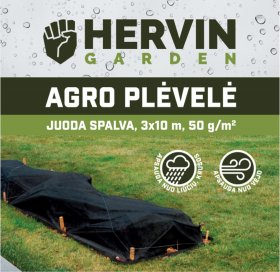 Agro plėvelė HERVIN GARDEN, 3 x 10 m, 50g/m2, juodos sp., AFB3x10/50g