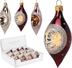 Eglutės žaisliukas, ovalus, 3 skirtingos spalvos, 8 x 4 cm