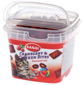 Maisto papildas SANAL Cranberry & Chicken Bites, su spanguolėmis ir vištiena, 75 g