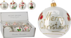 Eglutės žaisliukas, stiklas, 4 skirtingi dizainai, skersmuo 10 cm