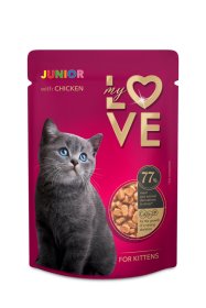 Konservuotas kačiukų ėdalas MY LOVE, su vištiena, 85 g