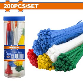 Tvirtinimo dirželių rinkinys WADFOW Wte85521, įvairių dydžių, įvairiaspalviai, 200 vnt.