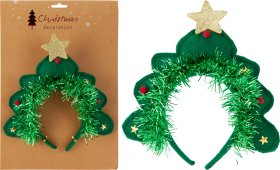 Kalėdinis galvos lankelis KALĖDINĖ EGLUTĖ, 24 cm