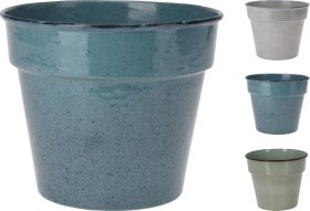 Kambarinis metalinis vazonas, 3 skirtingos spalvos, skersmuo 18 cm.