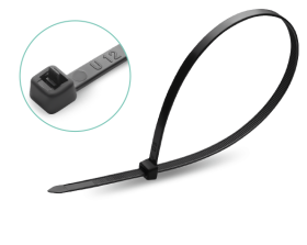 Tvirtinimo dirželiai XIDO, daugkartinio naudojimo, 4,6x200 mm, juodos sp., 100 vnt., TDR5X200-B