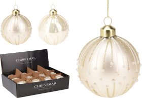 Eglutės žaisliukas, aukso sp., blizgus arba matinis paviršius, skersmuo 8 cm