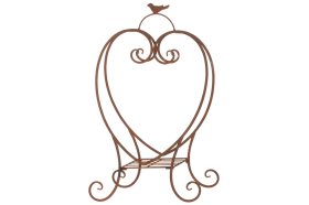Metalinis vazono stovas 4Living, širdies formos, rudos sp., 35 x 26 x 60 cm.