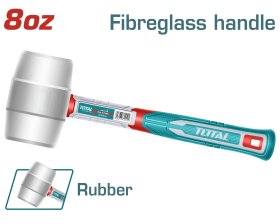 Guminis plaktukas TOTAL, stiklo pluošto rankena, natūrali guma, spl. balta, 0,22 kg, THRUH6908