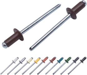 Aliumininės kniedės, 3,2 x 8 mm, RAL8017, 50 vnt., šokolado ruda