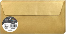 Dekoratyvinis vokas POLLEN, Clairefontaine, DL (110x220mm), 120gsm, blizgus, aukso sp.