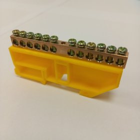 Kontaktinė kaladėlė SHCET, DIN 12 polių, geltonos spalvos, 01972