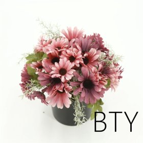 Dirbtinės chrizantemos vazone NOVELLY HOME DY1-5114, rausvos sp., 24 cm