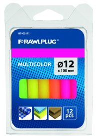 Spalvoti klijai RAWLPLUG, 12 x 100 mm, 12 vnt., RT-GS-K1