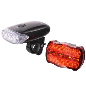 Dviračio žibintų komplektas BY BIKE THREE, 2 režimai, 2 vnt., su baterijomis