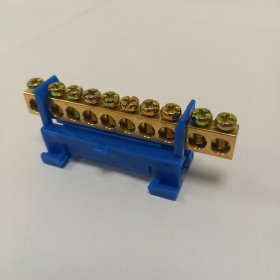 Kontaktinė kaladėlė SHCET, DIN 10 polių, mėlynos spalvos, 01975