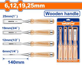 Kaltų medžiui rinkinys WADFOW, 6,12,19,25x140 mm, 4 vnt., WWC3214
