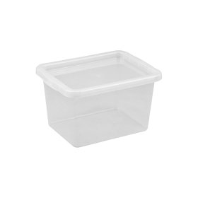 Daiktadėžė PLAST TEAM Basic Box, su dangčiu, skaidri, 38 x 21,7 x 28,5 cm, 15 l
